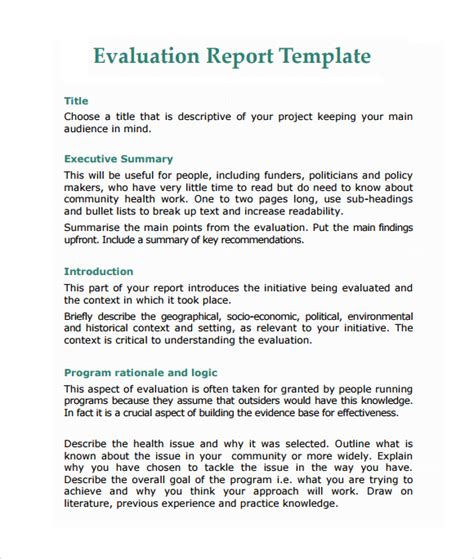 Developing an Effective Evaluation Report.